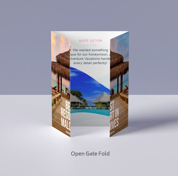 8.5" x 14" Open Gate Fold Brochure printed by netfishes in Carthage, MO