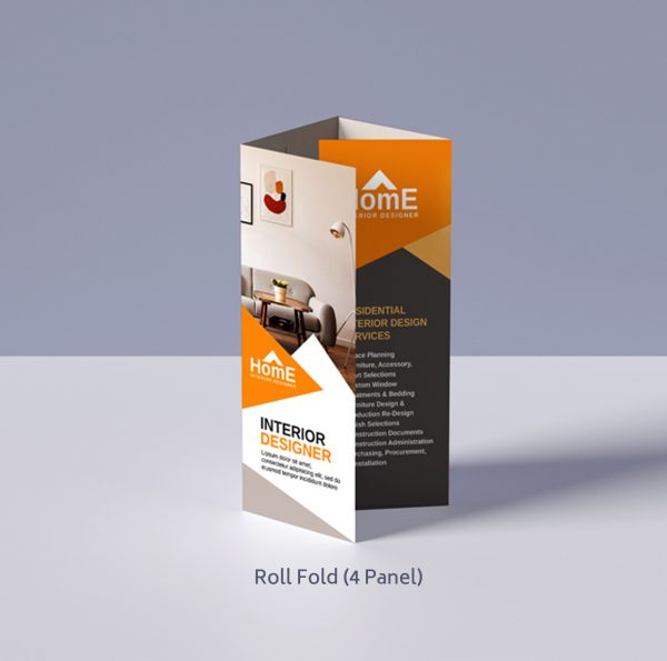 8.5" x 14" Roll Fold (4 panel) Brochure printed by netfishes in Carthage, MO