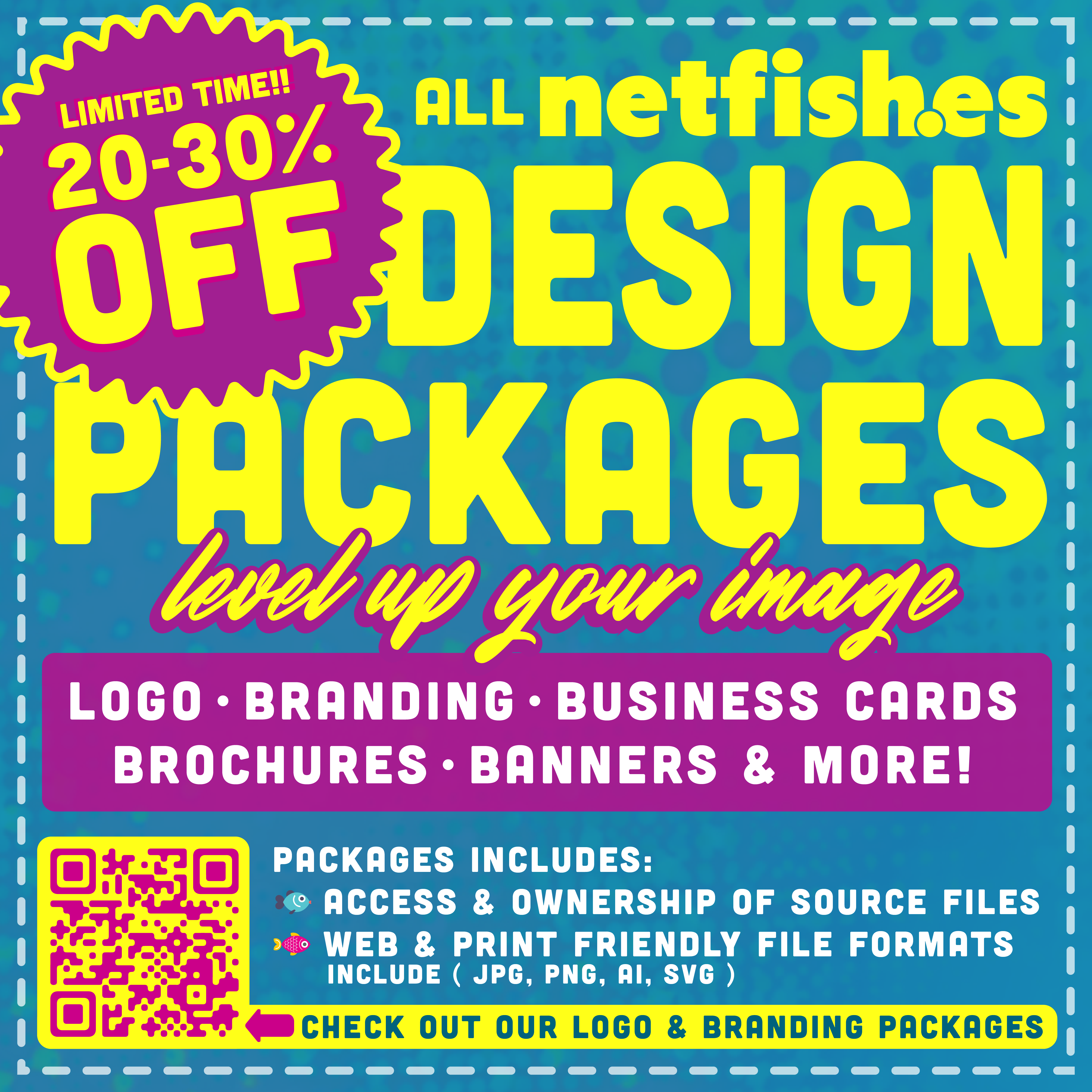netfishes print ,limited time offer of $50 for 1,000 business cards with Free Shipping. For printing only, design services available for purchases.